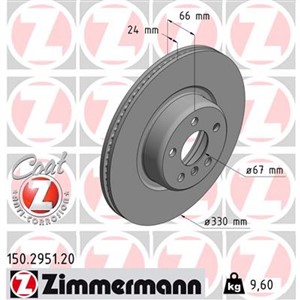 Zimmermann Bmw 5-7-19-19-X3 G01-F97 xDrive 20-30 17 Ön Fren Diski Standart 150.2951.20