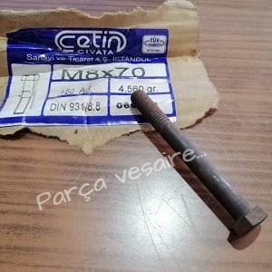 Çetin M8X70 Dın 9318.8 Siyah Civata 069376