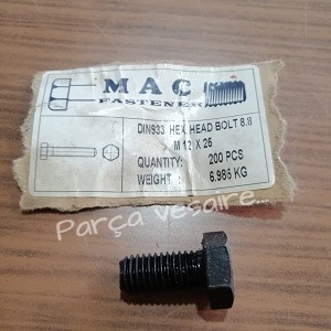Mac M12X25 Dın 9338.8 Siyah Civata
