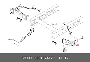 Orjinal İveco Daily 70C15CC3750 Sol Ön Tampon Braket 5801374129-3