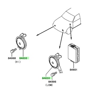 Orijinal Mitsubishi Colt Galant L200 L300 Lancer Korna ( Alçak Ses ) MR339725-1